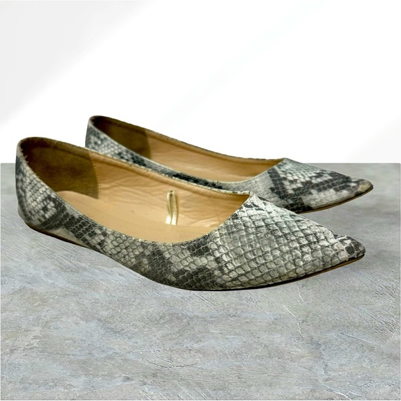 Charlotte Russe | Snake Skin Fabric | Pointed Flats Size 8 - Picture 1 of 6